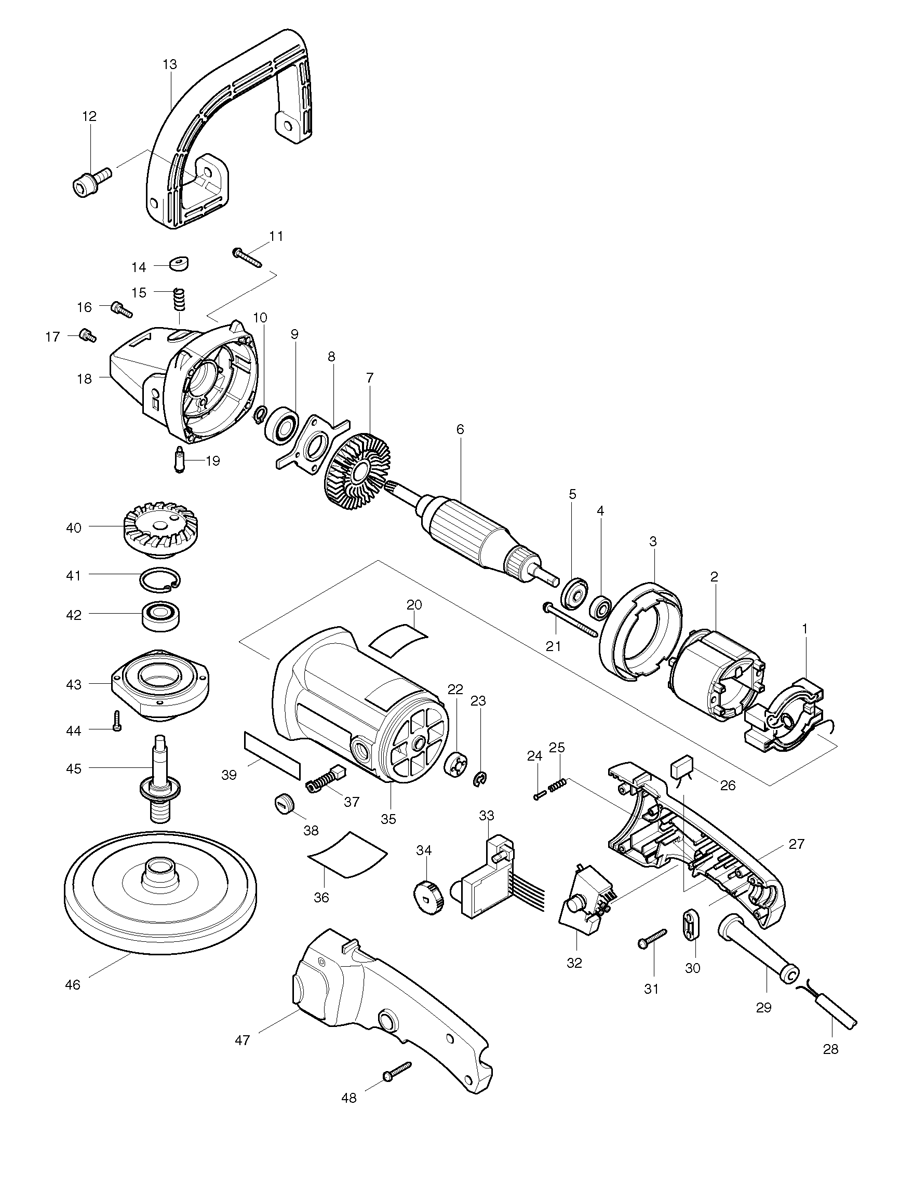 Makita 9227CB Spare Parts