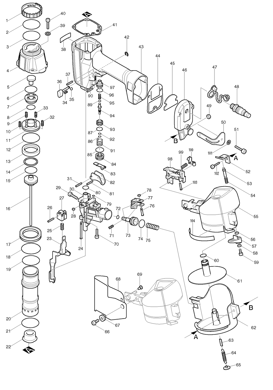 Makita AN503 Spare Parts