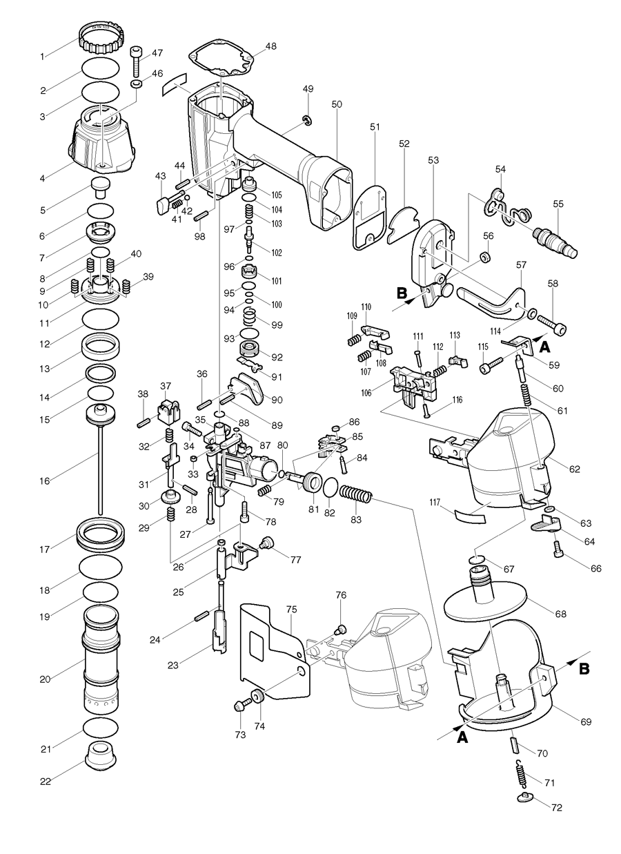 Makita AN513 Spare Parts
