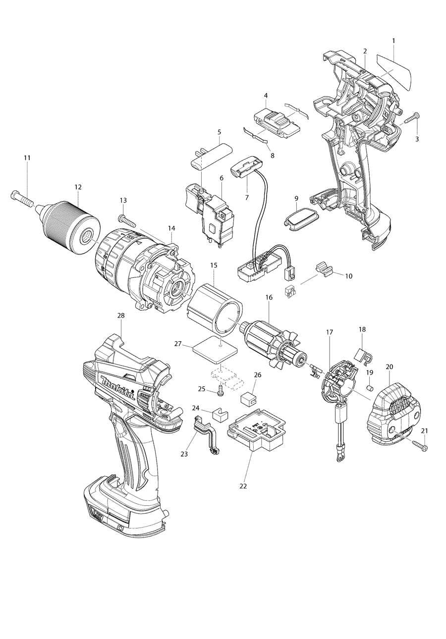 Makita BDF448 Spare Parts