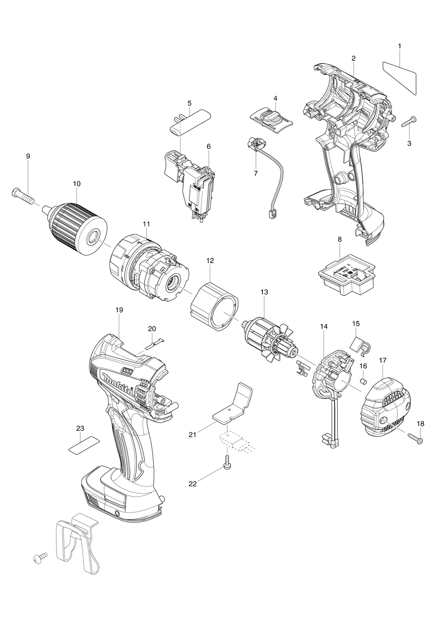 Makita BDF456 Spare Parts
