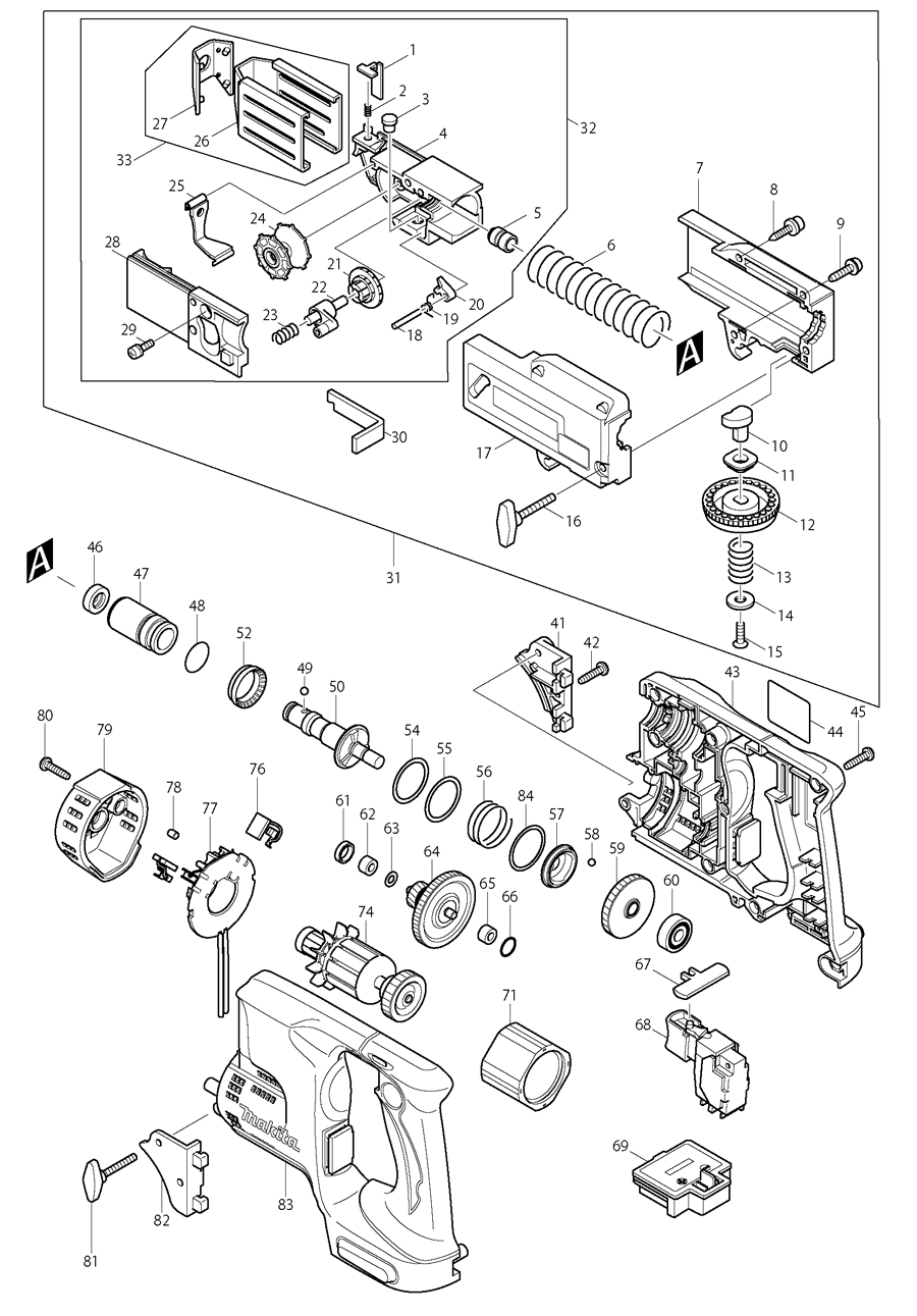 Makita BFR450X Spare Parts