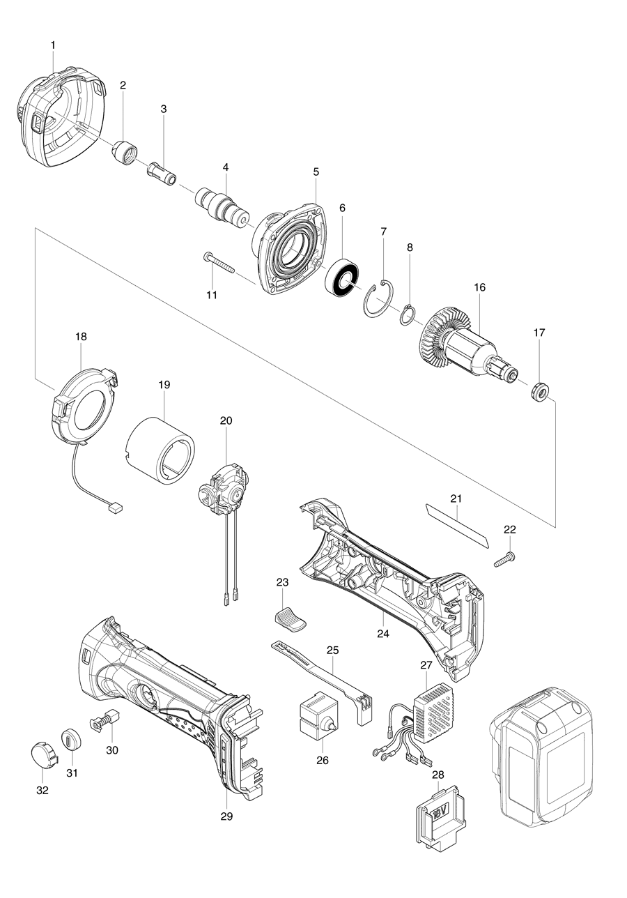 Makita BGD801 Spare Parts