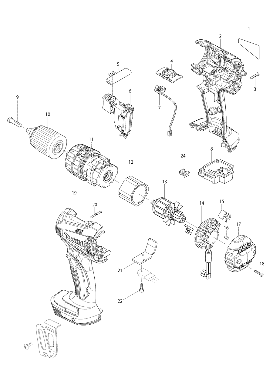 Makita BHP446 Spare Parts