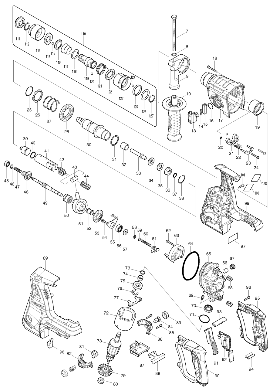 Makita BHR261T Spare Parts