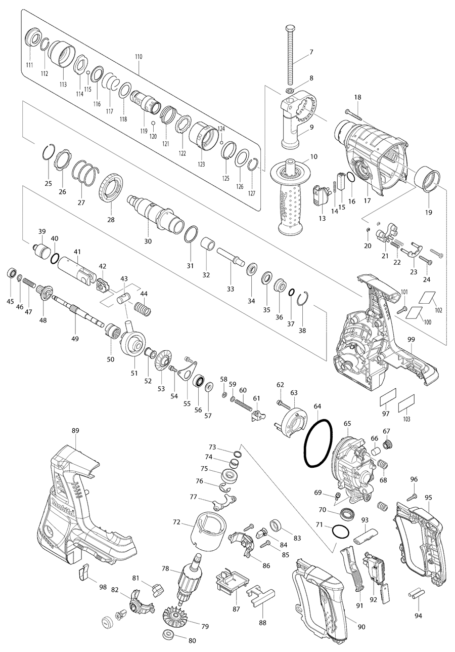Makita BHR262T Spare Parts