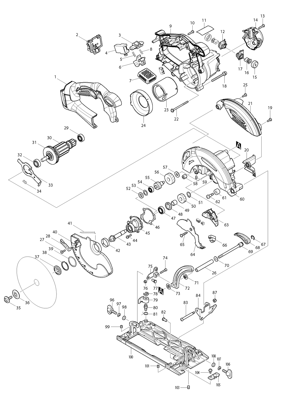 Makita BHS630 Spare Parts
