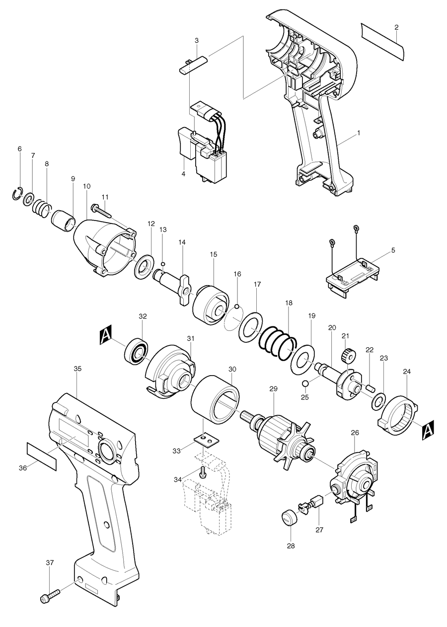 Makita BTD061 Spare Parts