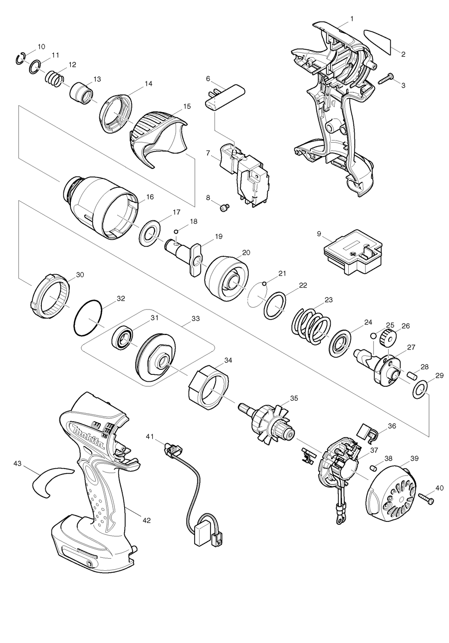 Makita BTD135 Spare Parts