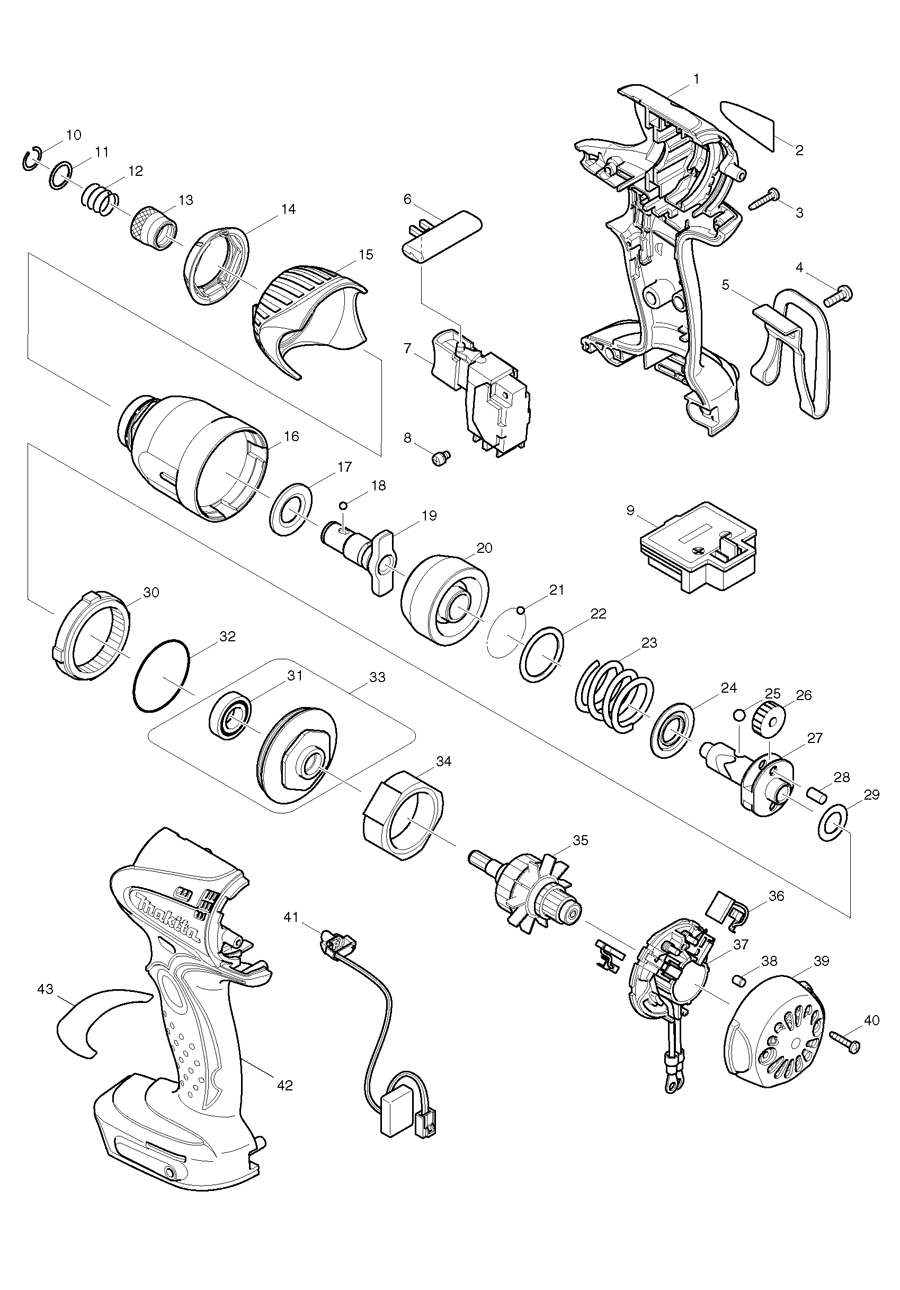 Makita BTD141 Spare Parts