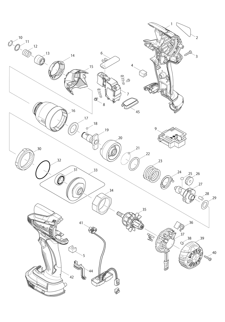 Makita BTD146 Spare Parts