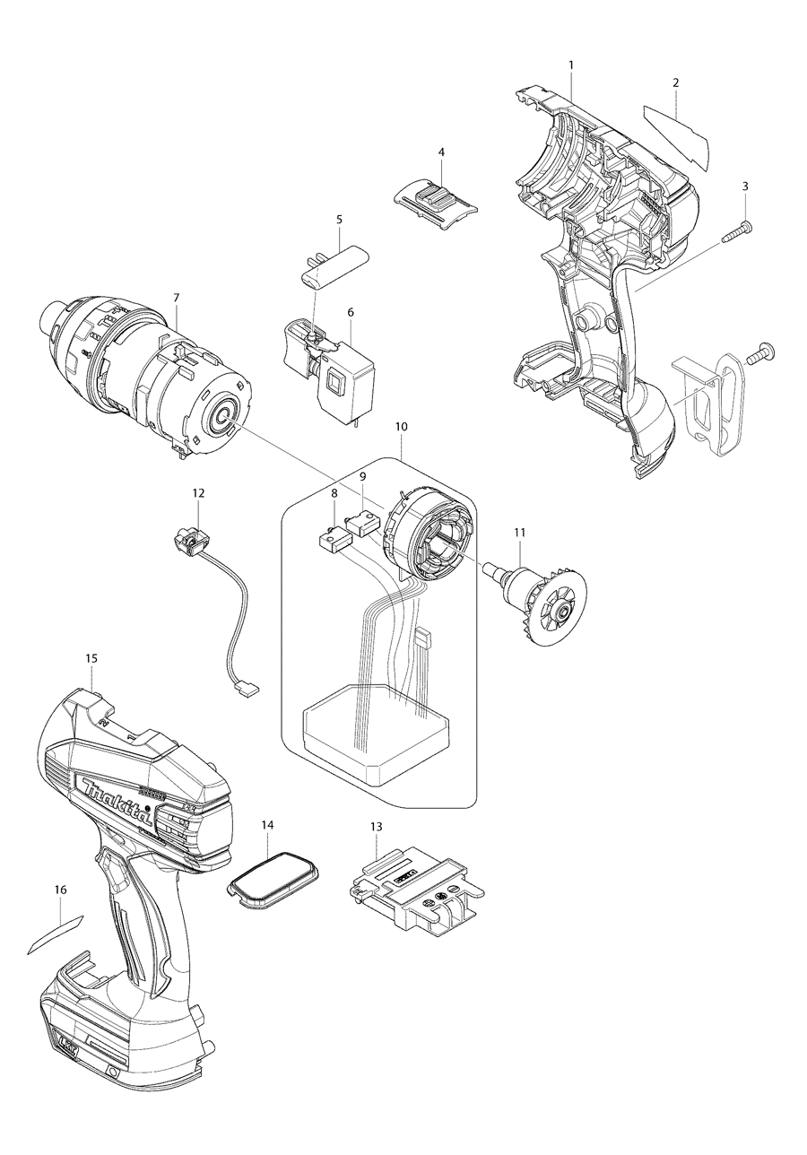 Makita BTP141 Spare Parts