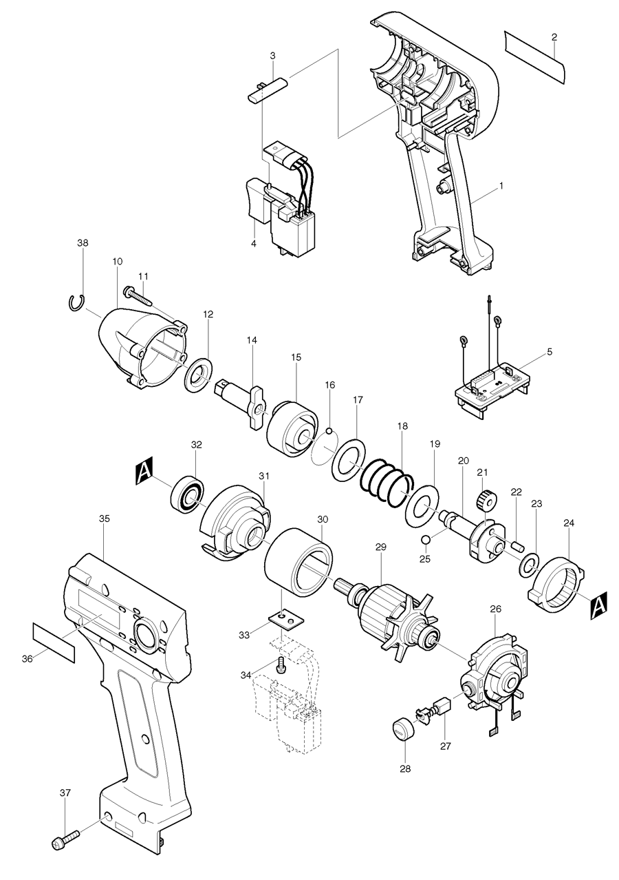 Makita BTW070 Spare Parts