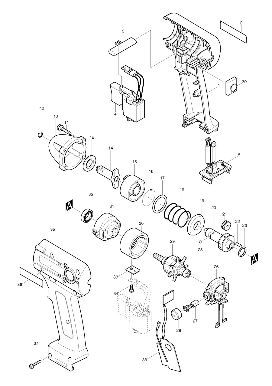 Makita BTW072 Spare Parts