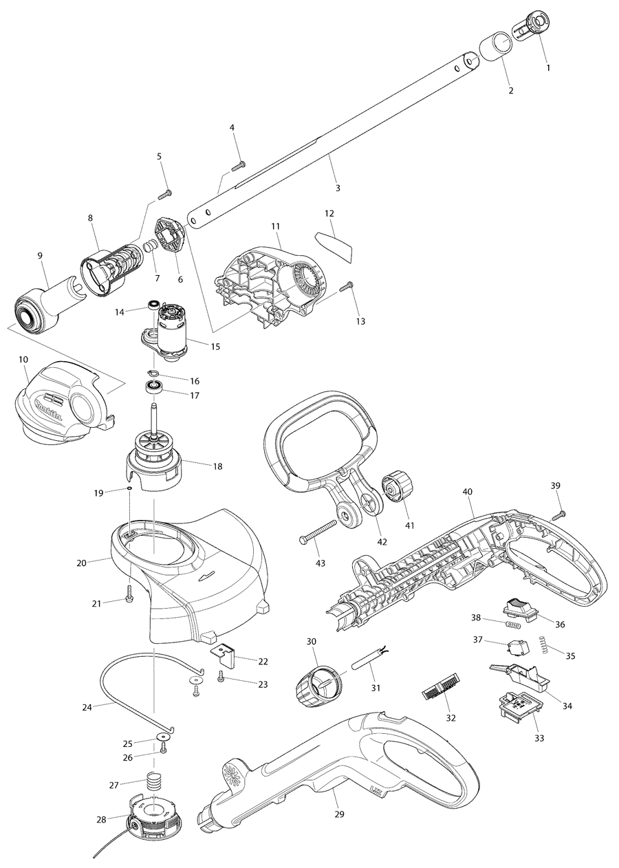 Makita BUR181 Spare Parts