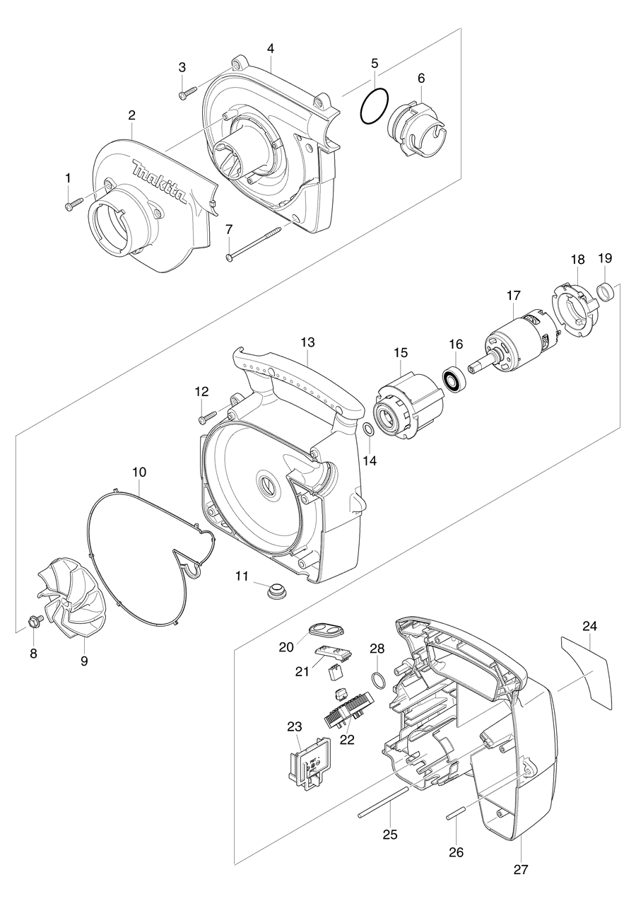 Makita BVC350 Spare Parts