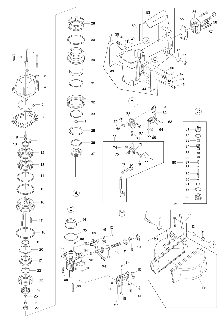 Makita CNP50HCA Spare Parts