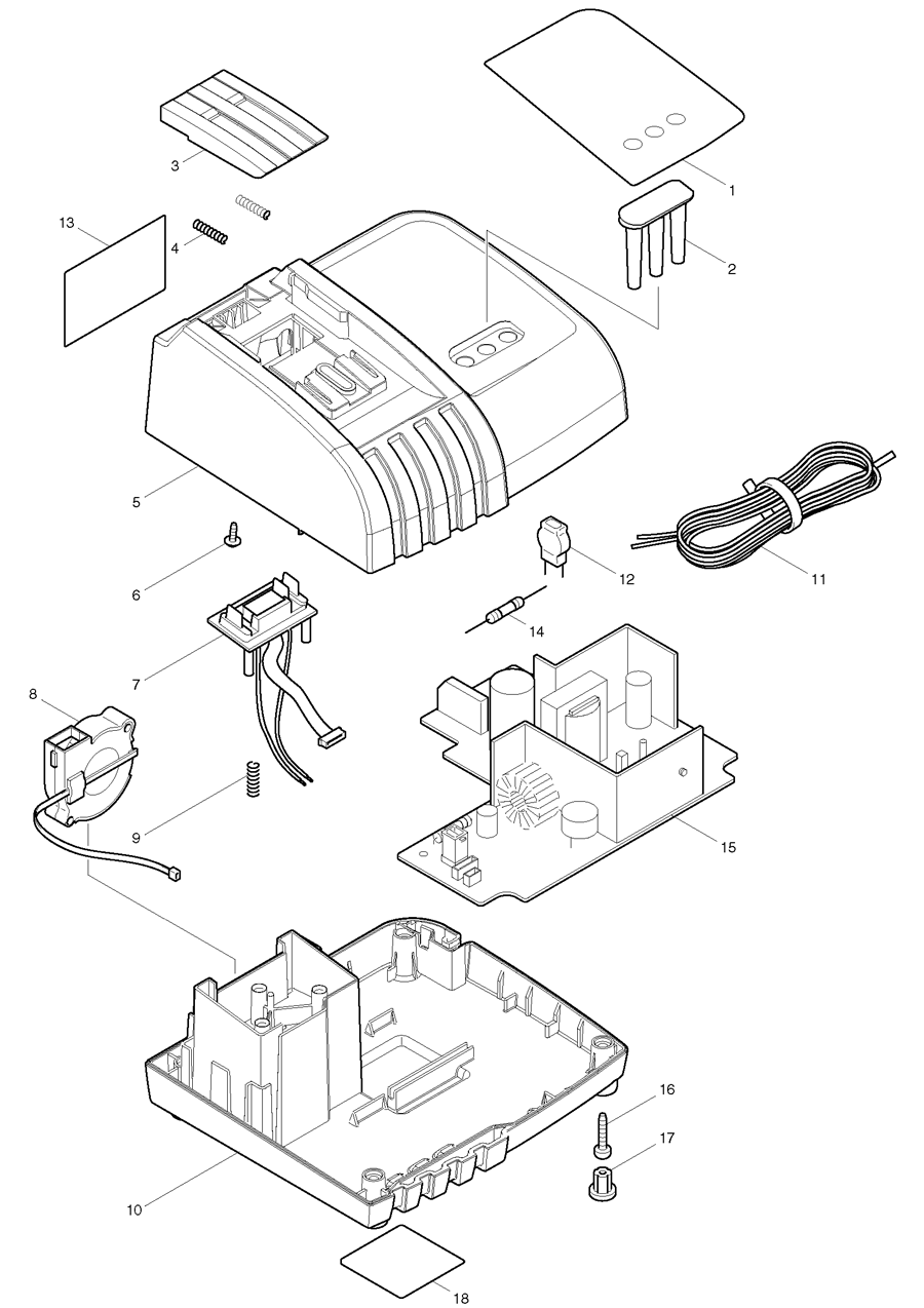 Makita DC18RA Spare Parts