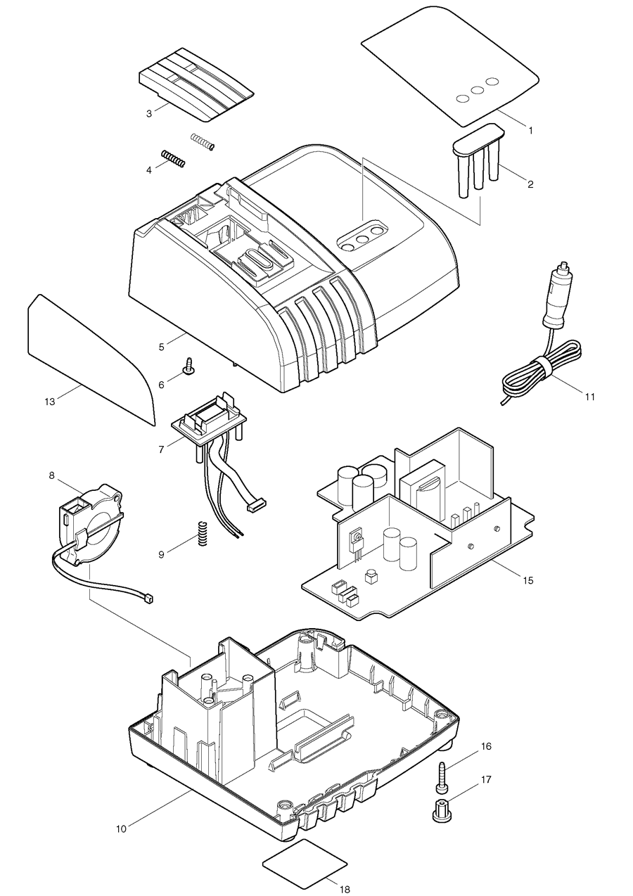 Makita DC18SE Spare Parts