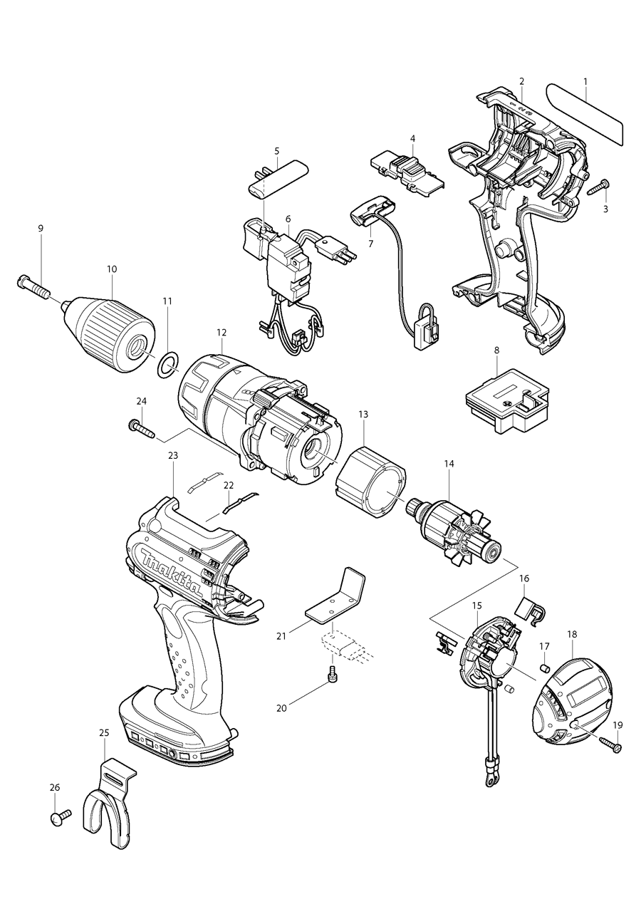 Makita DDF451 Spare Parts
