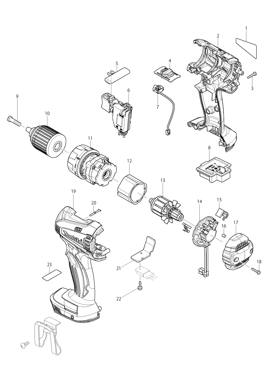 Makita DDF456 Spare Parts