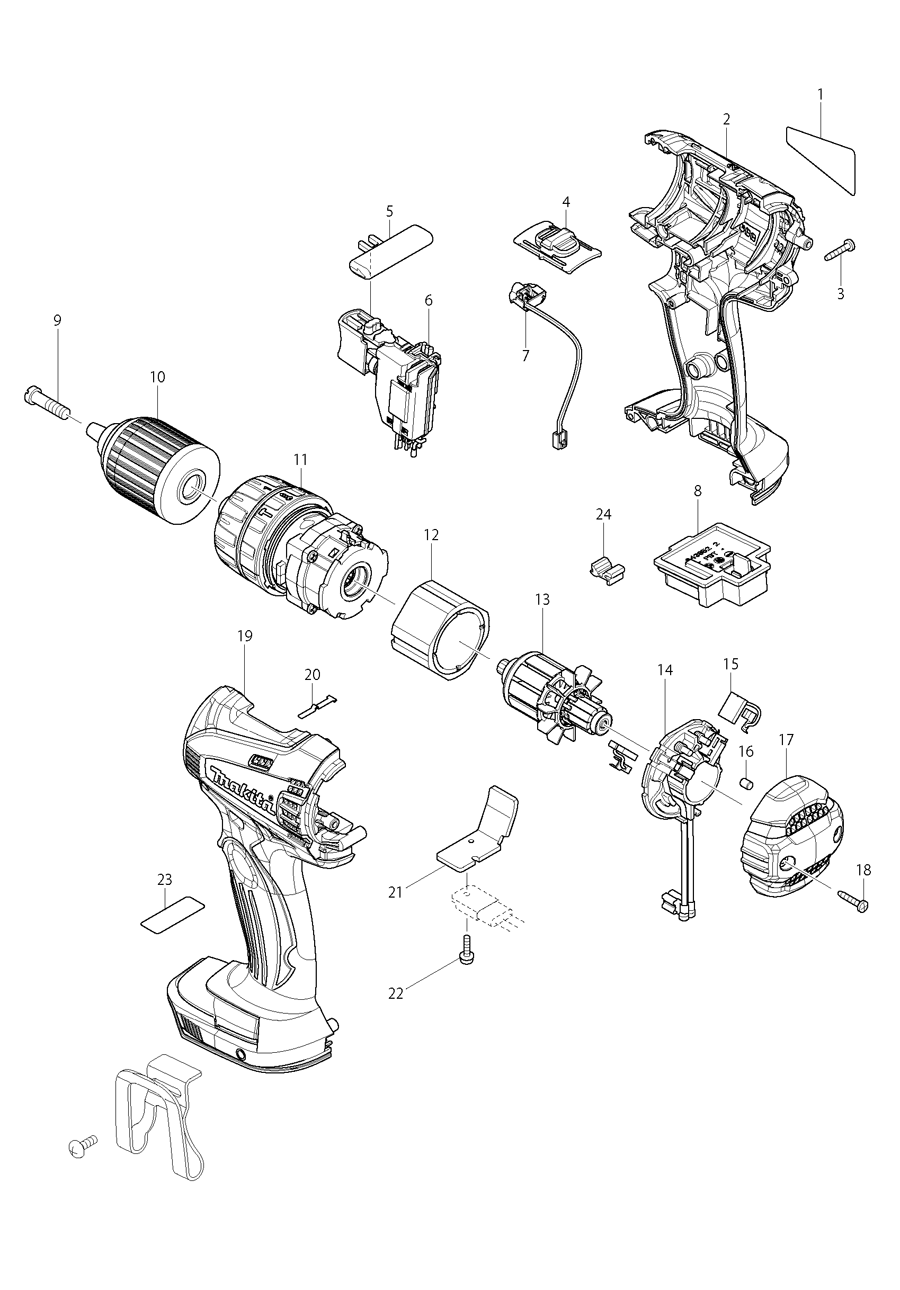 Makita DHP456 Spare Parts