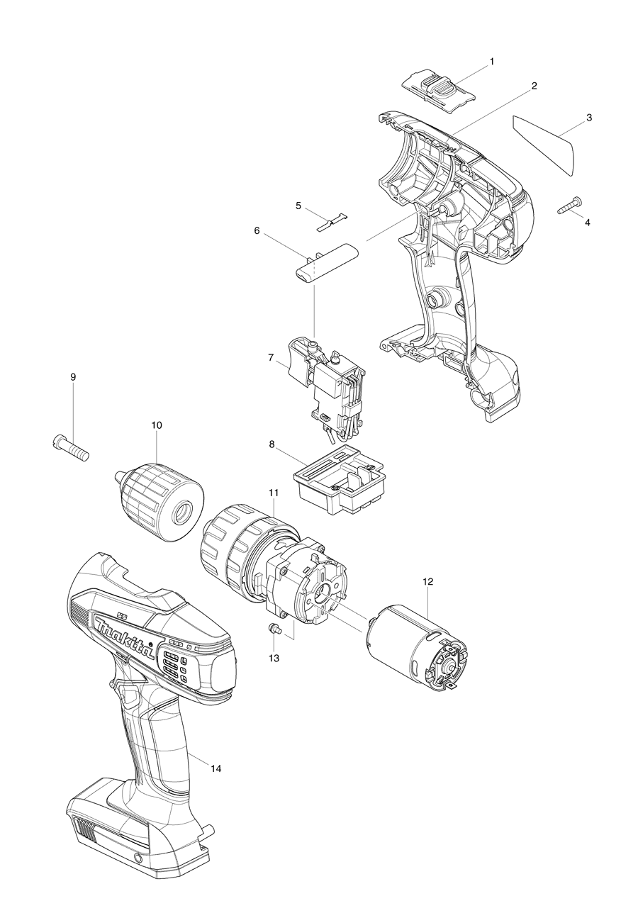 Makita HP347D Spare Parts