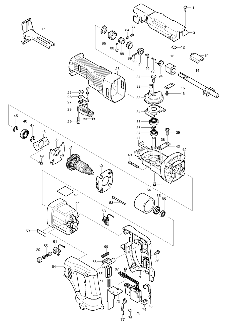 Makita JR140D Spare Parts