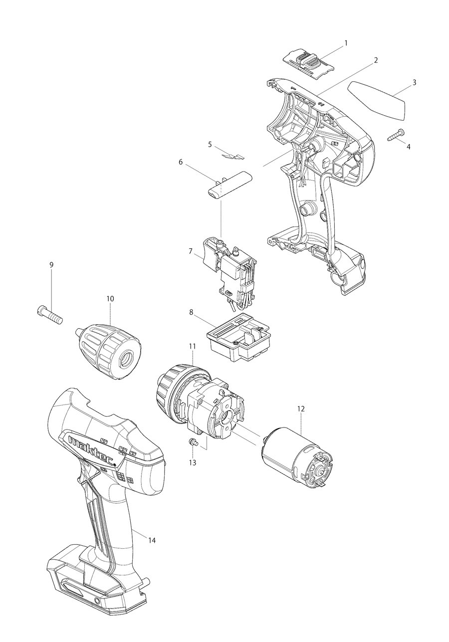 Makita MT070 Spare Parts