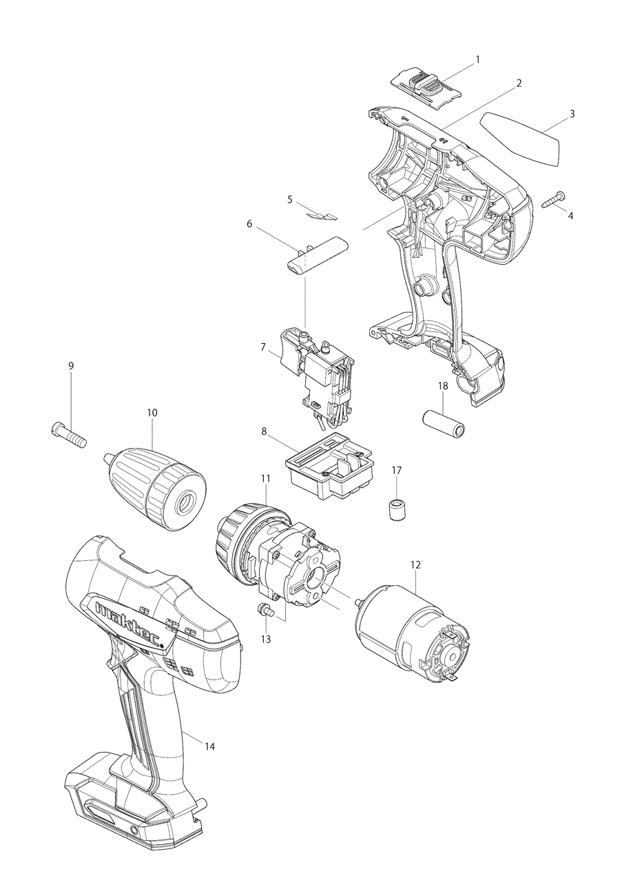 Makita MT071 Spare Parts