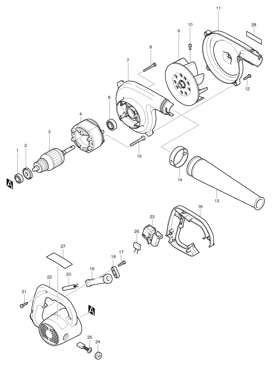 Makita UB1101 Spare Parts