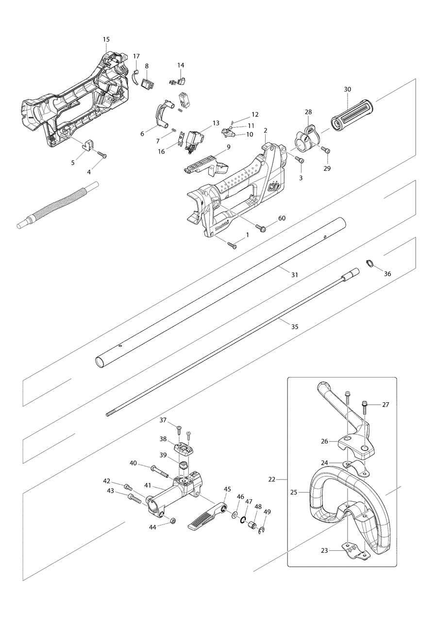 Makita UX361D Spare Parts