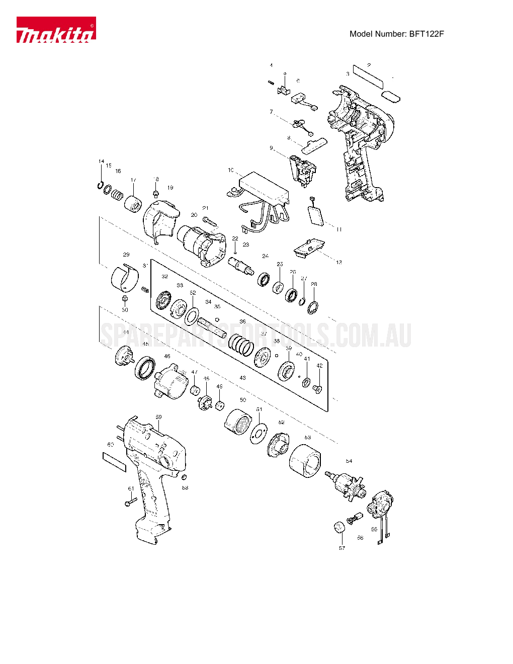 Makita BFT122F Spare Parts