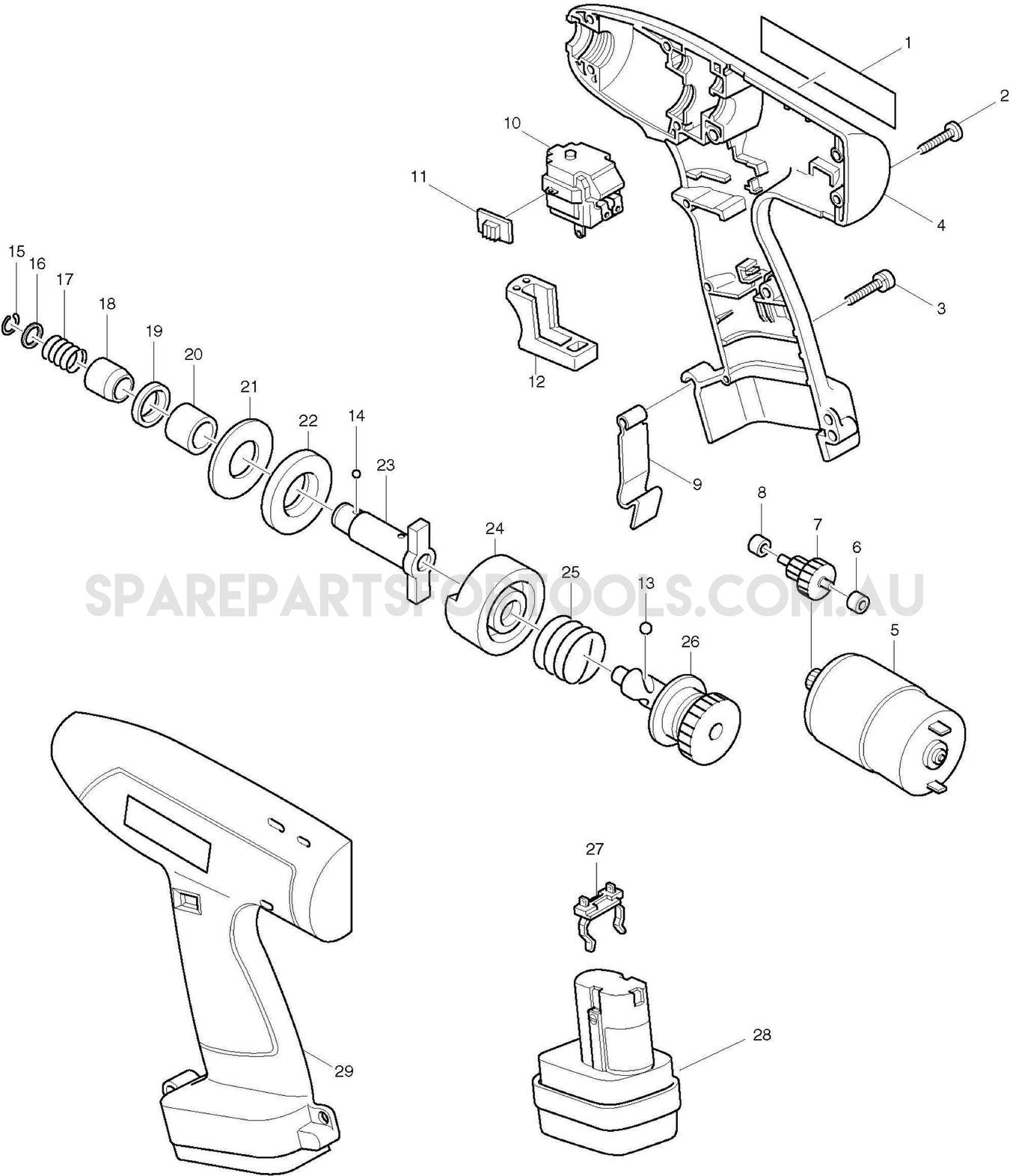 Makita 6903VD Spare Parts