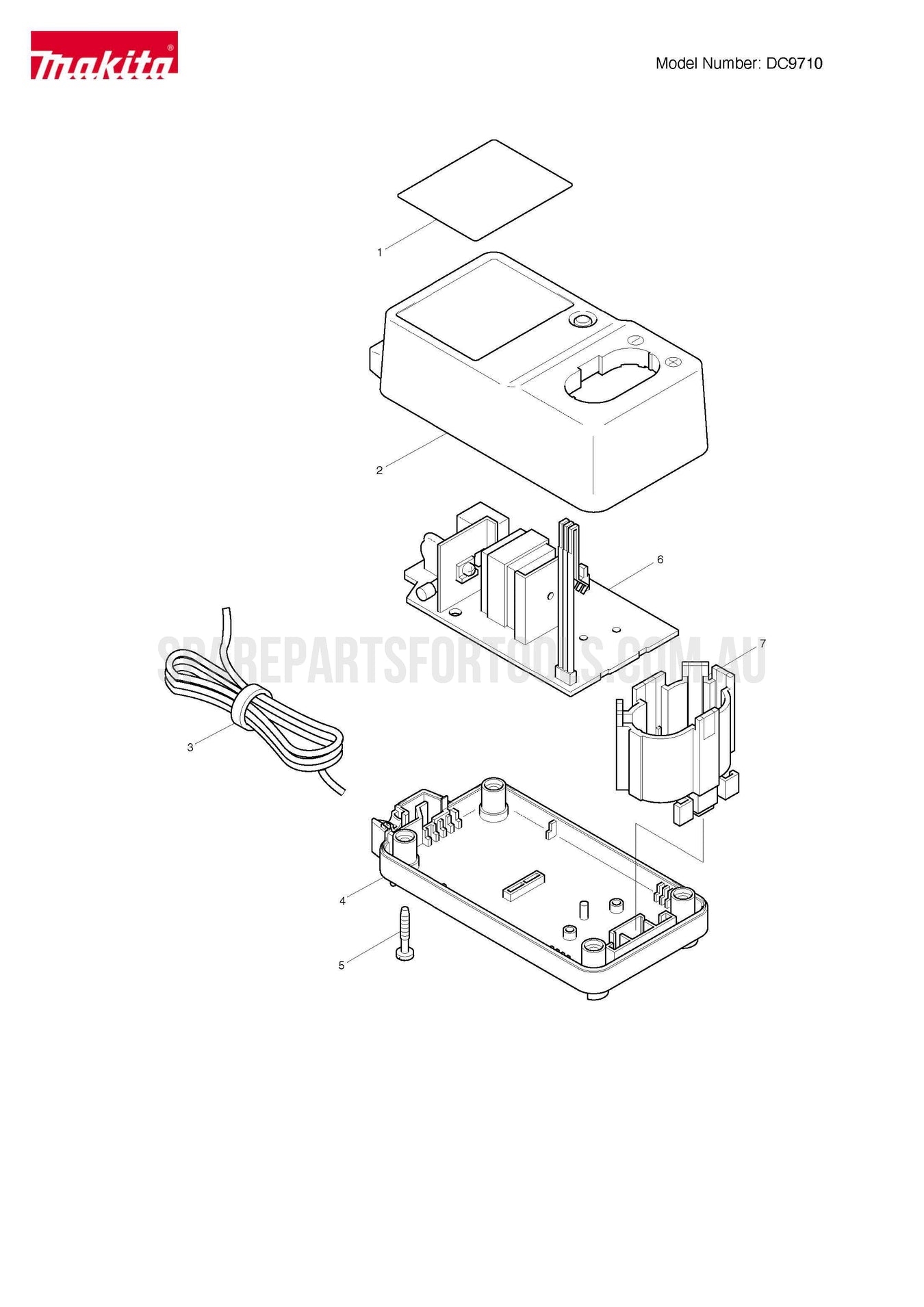 Makita DC9710 Spare Parts