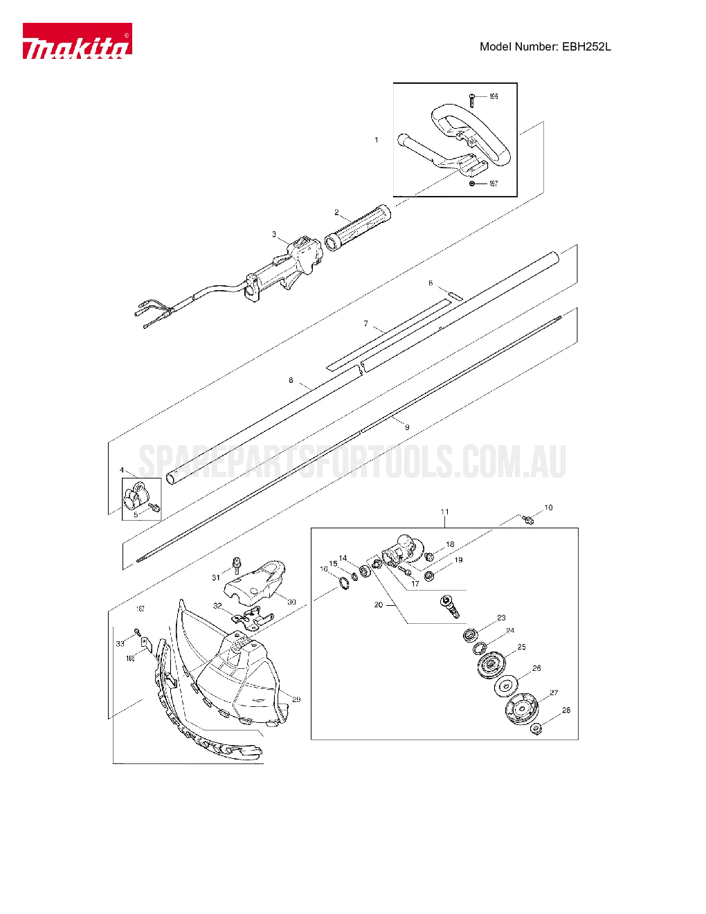 Makita EBH252L Spare Parts