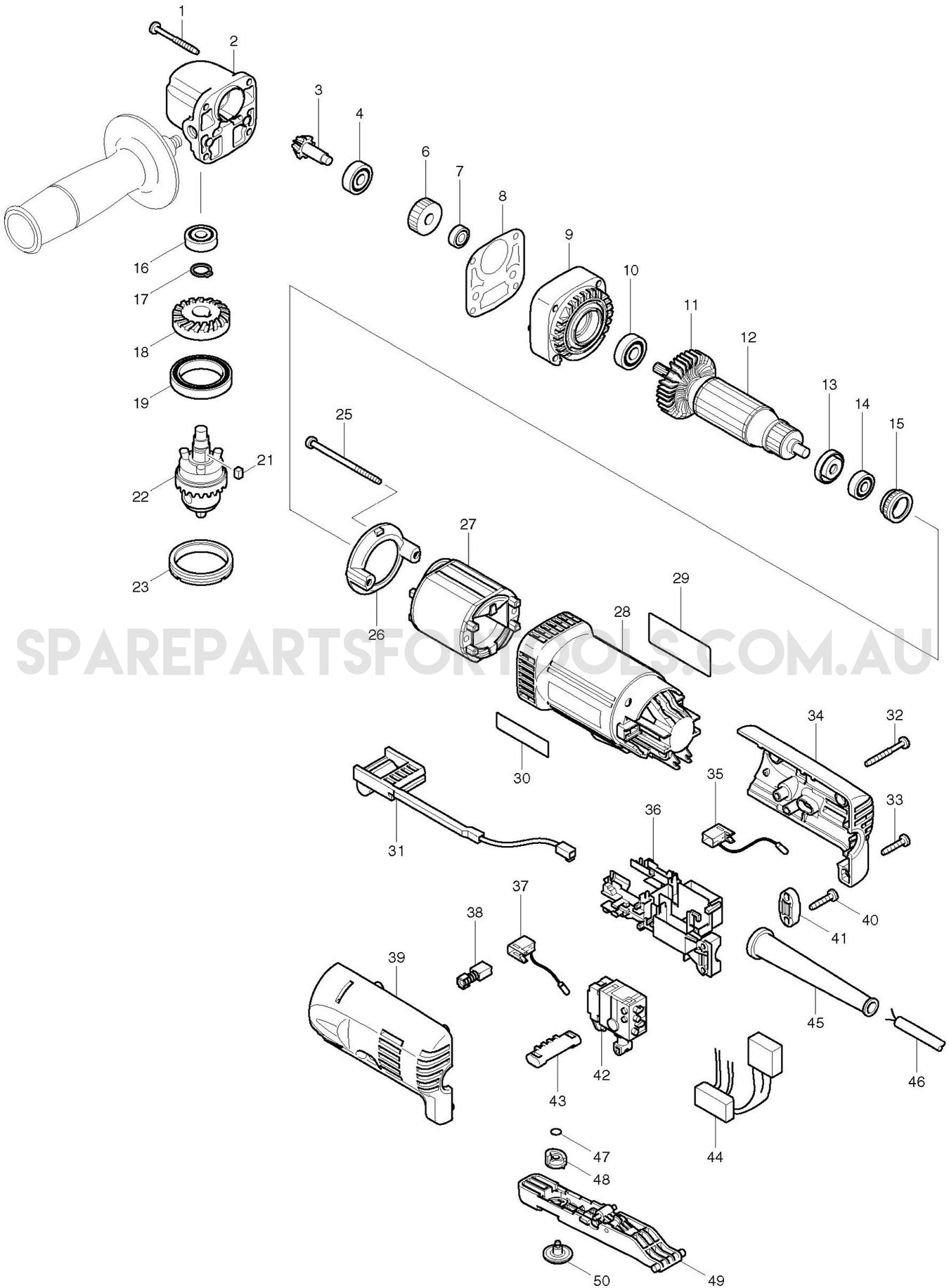Makita DA3010F Spare Parts