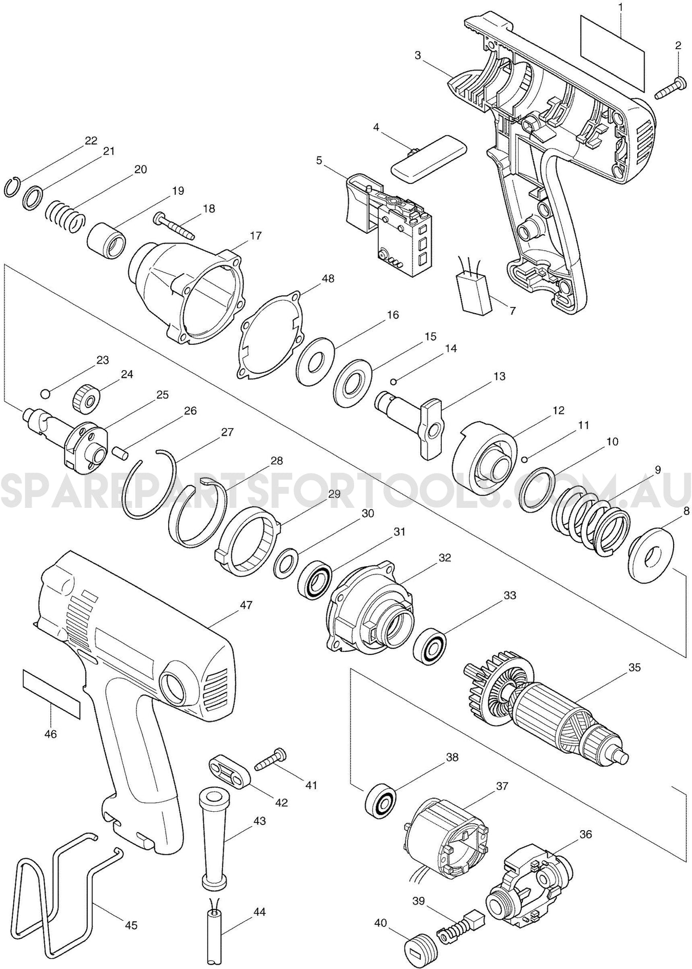 Makita 6952 Spare Parts