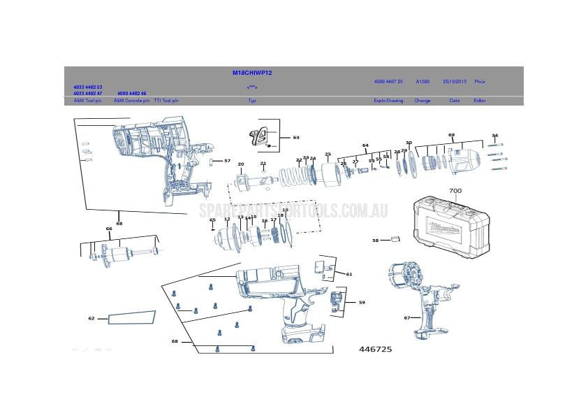 Milwaukee M18CHIWP12 Spare Parts