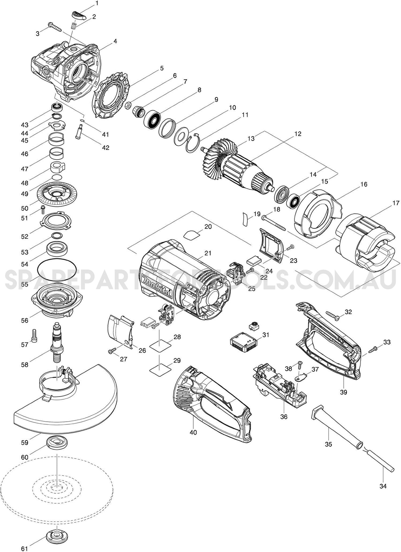 Makita GA9063RX02 Spare Parts