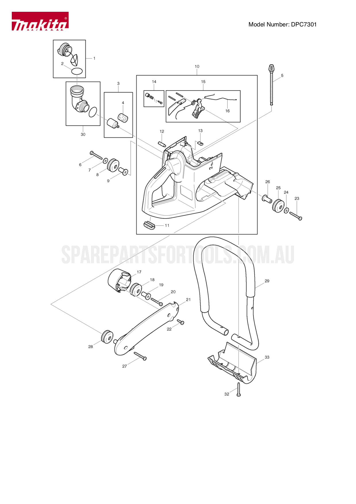 Makita DPC7301 Spare Parts
