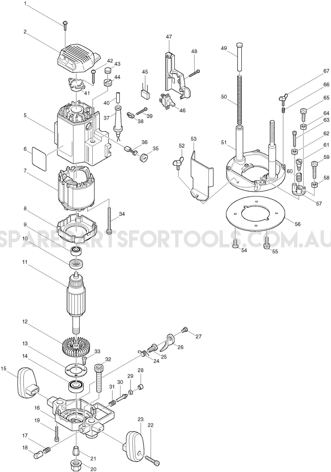 Makita 3612 Spare Parts