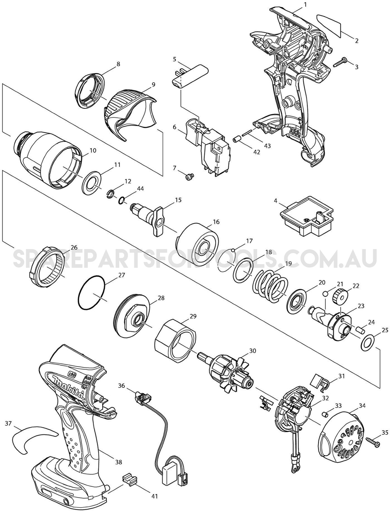 Makita DTW253Z Spare Parts