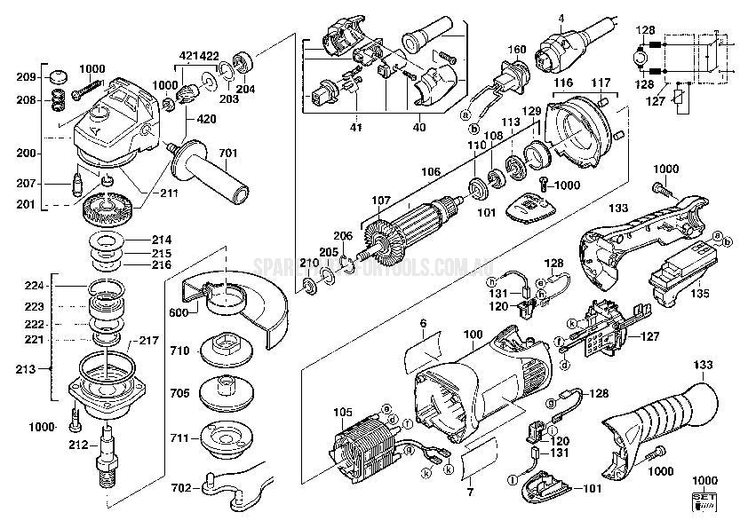 Milwaukee AG16-180QC Spare Parts