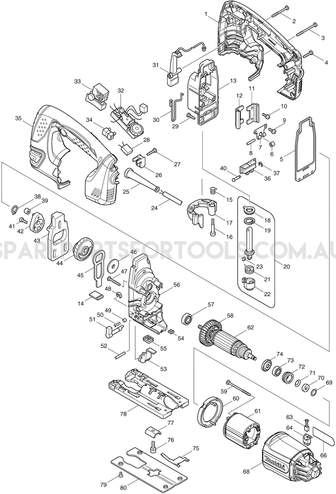 Makita 4350FCT Spare Parts