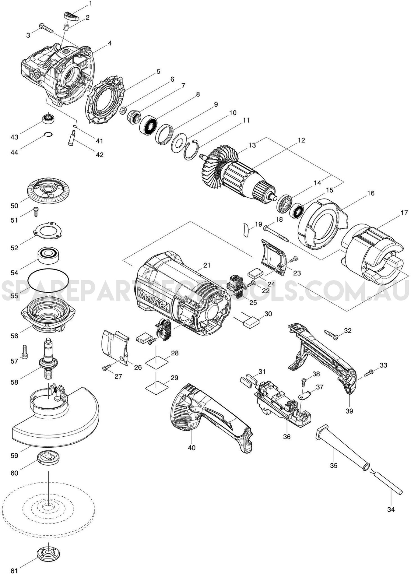 Makita GA7060 Spare Parts