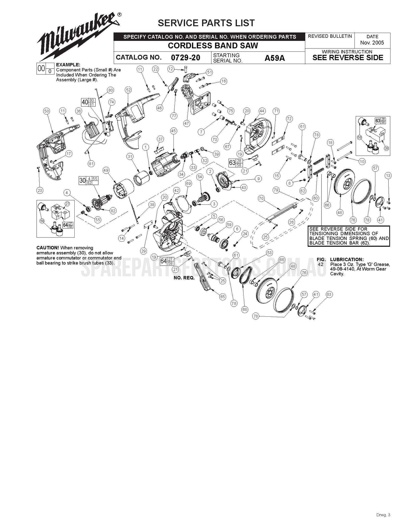 Milwaukee V28BS-SK Spare Parts