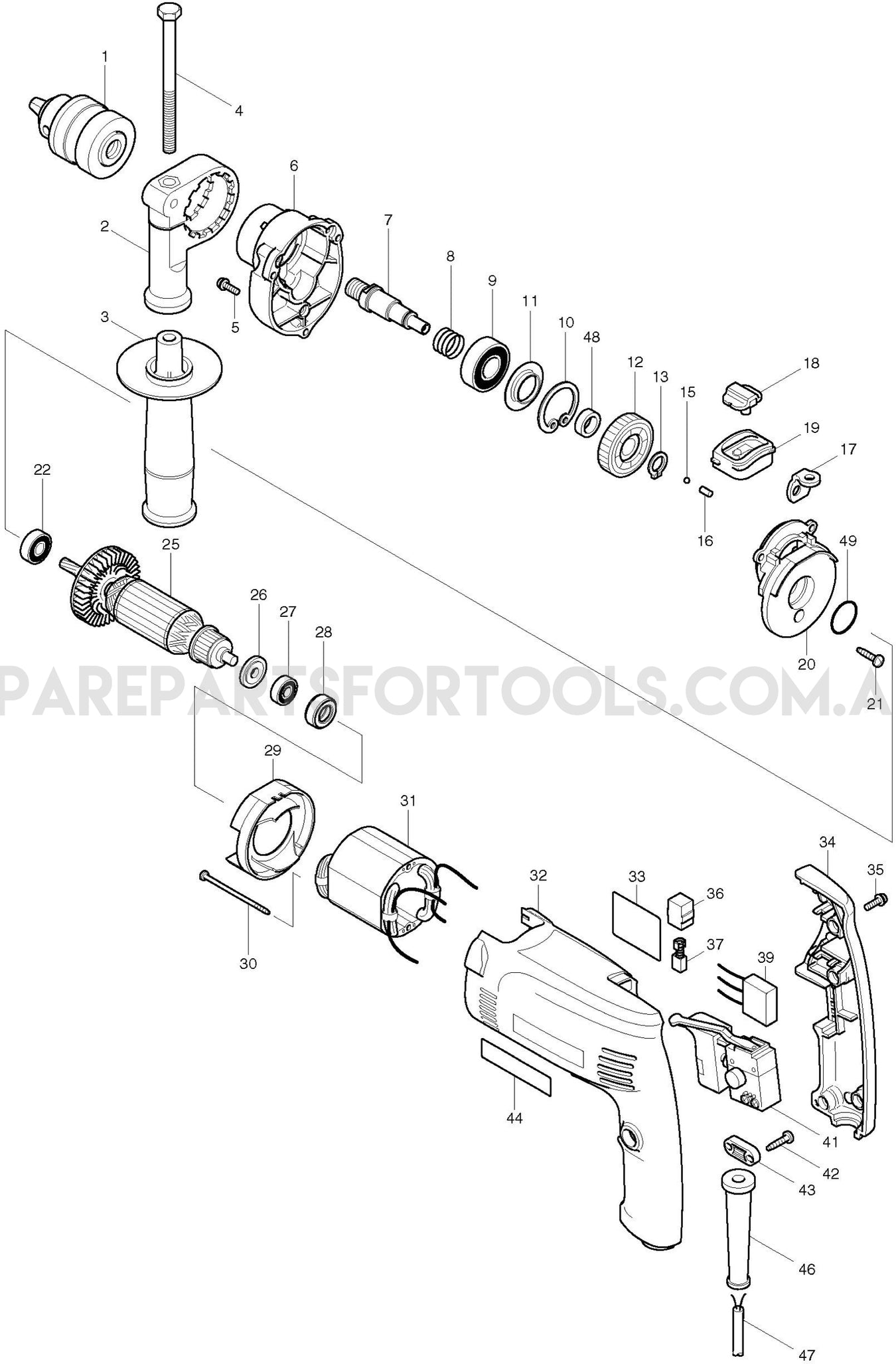 Makita MT813 Spare Parts