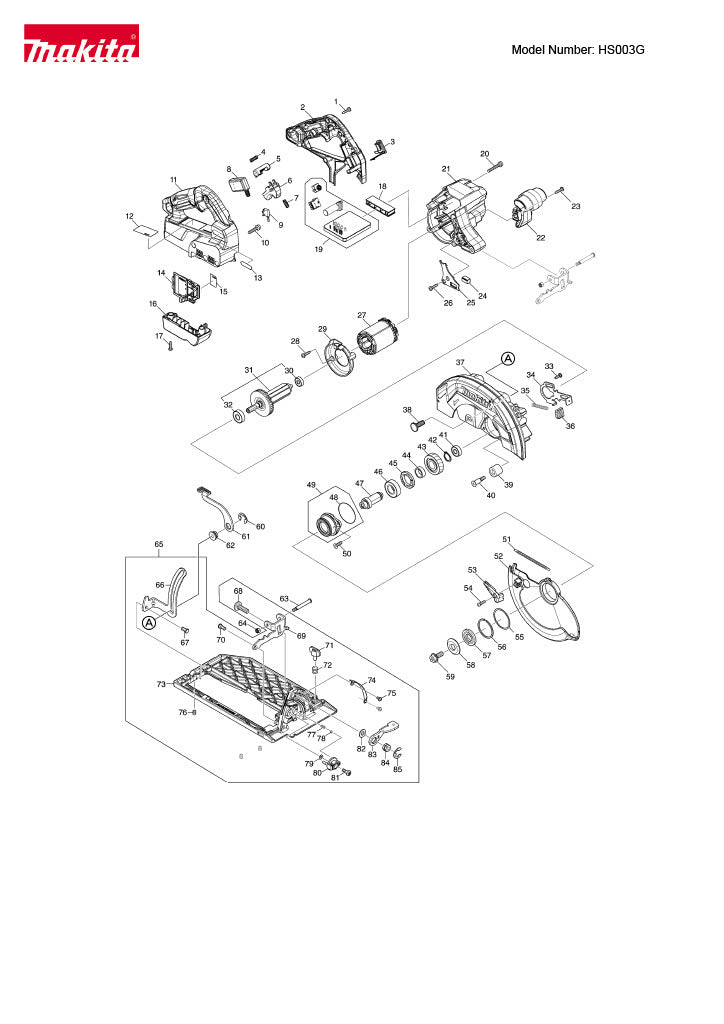 Makita HS003G Spare Parts