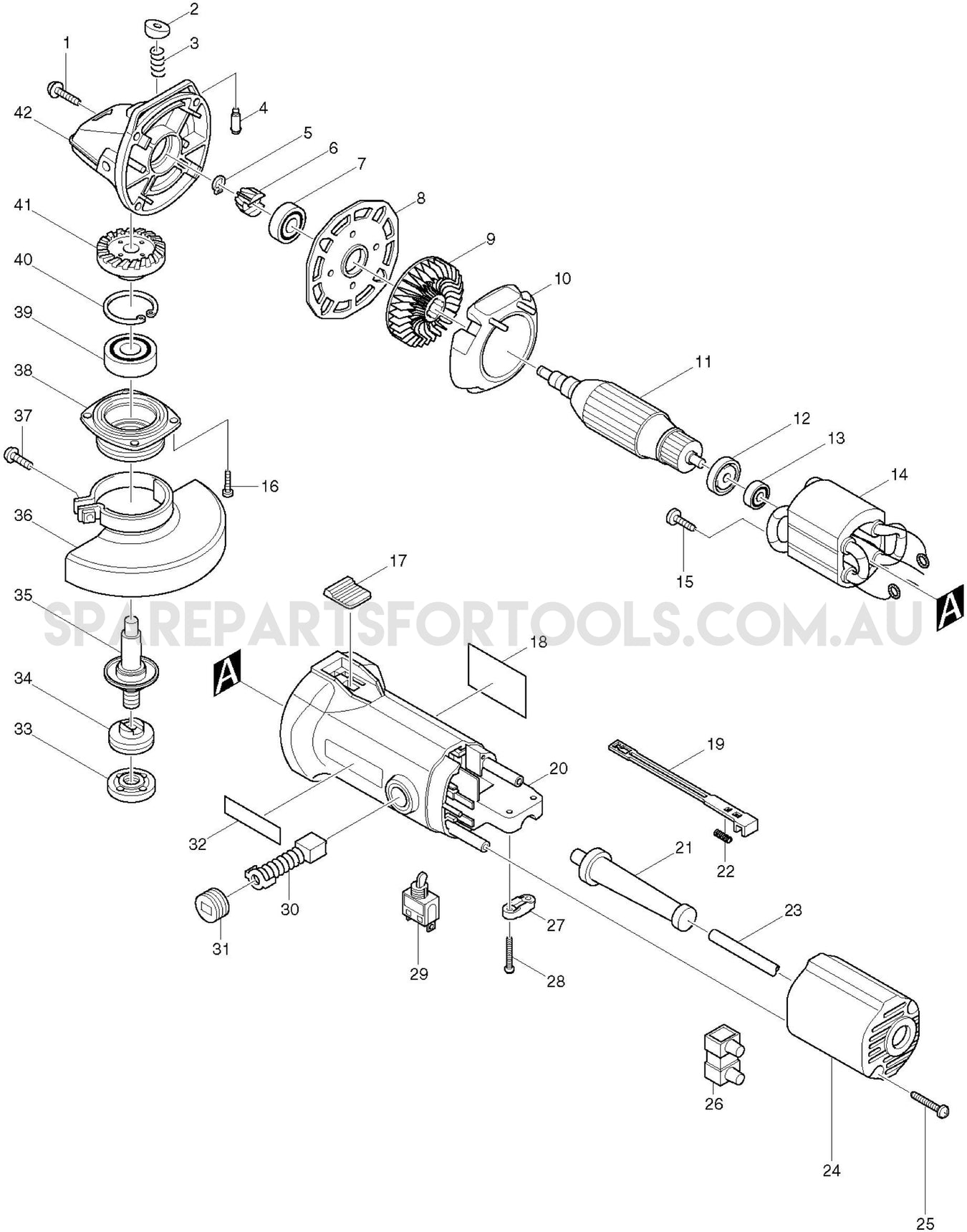 Makita 9525NB Spare Parts